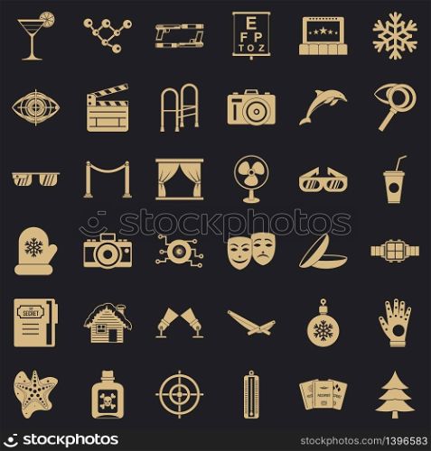 Poison icons set. Simple style of 36 poison vector icons for web for any design. Poison icons set, simple style