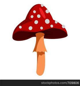 Poison mushroom icon. Cartoon illustration of poison mushroom vector icon for web. Poison mushroom icon, cartoon style