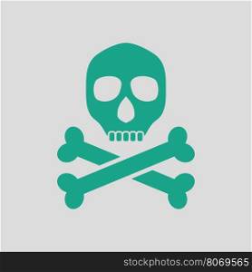Poison sign icon. Gray background with green. Vector illustration.