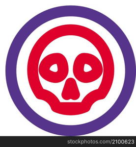 Poison with human skull logotype road sign