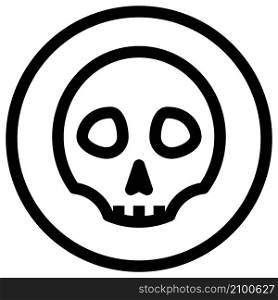 Poison with human skull logotype road sign