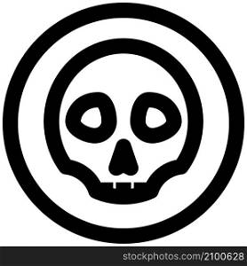 Poison with human skull logotype road sign