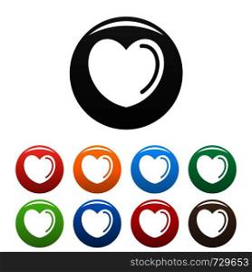 Poisoned heart icon. Simple illustration of poisoned heart vector icons set color isolated on white. Poisoned heart icons set color vector