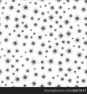 Poisonous Spider Seamless Pattern on White Background. Poisonous Spider Seamless Pattern