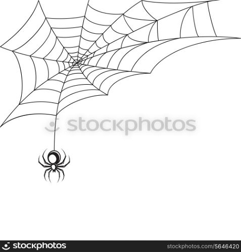 Poisonous spider web Halloween symbol wallpaper template vector illustration
