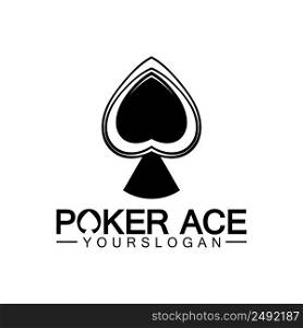 Poker Ace spade Logo Design for Casino Business, Gamble, Card Game, Speculate, etc-vector 