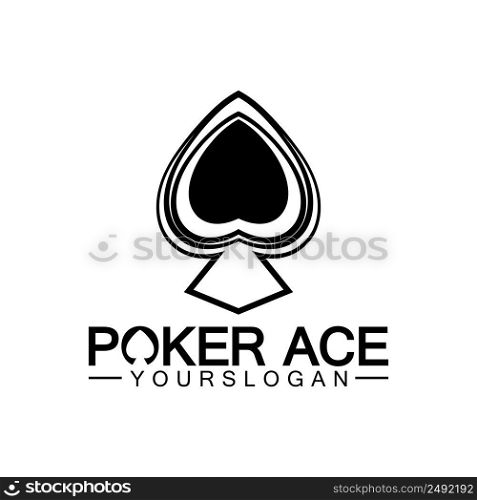 Poker Ace spade Logo Design for Casino Business, Gamble, Card Game, Speculate, etc-vector