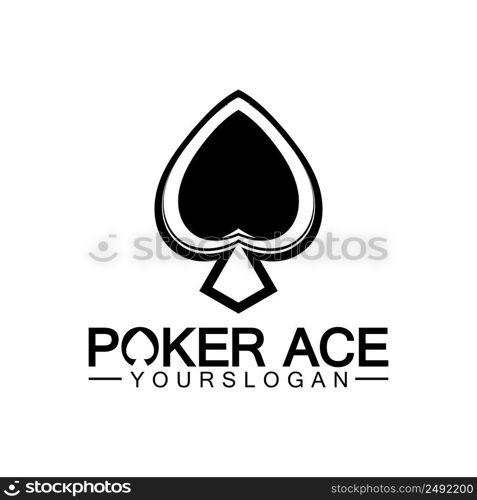 Poker Ace spade Logo Design for Casino Business, Gamble, Card Game, Speculate, etc-vector