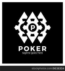 Poker casino logo - red rhomb Royalty Free Vector Image