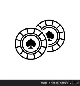 Poker chip, casino icon trendy