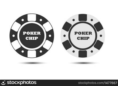 poker chip. Vector illustration. Gambling theme. Isolated on a white background.. Simple design.