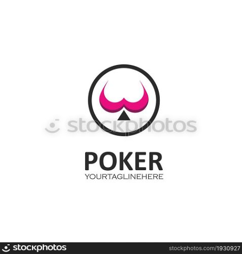 poker club card game icon vector illustration design template web
