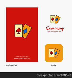 Poker Company Logo App Icon and Splash Page Design. Creative Business App Design Elements