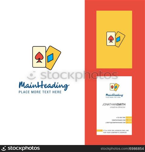 Poker Creative Logo and business card. vertical Design Vector