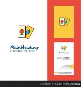 Poker Creative Logo and business card. vertical Design Vector
