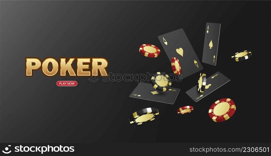 Poker game casiono online, web background template for internet, vector illustration