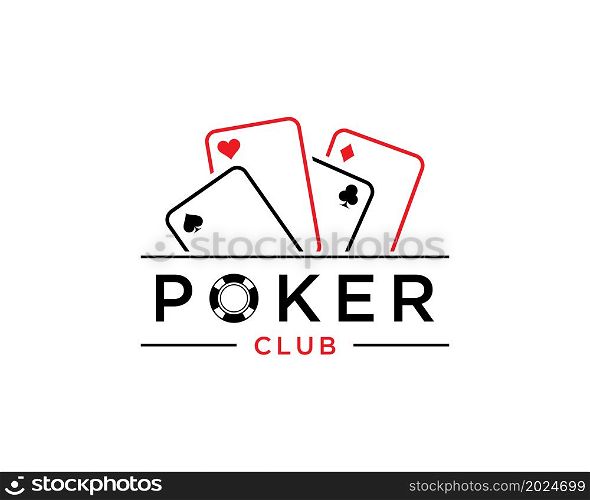 poker logo vector creative design template