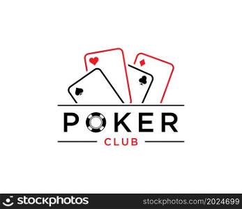 poker logo vector creative design template