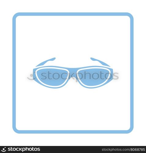 Poker sunglasses icon. Blue frame design. Vector illustration.
