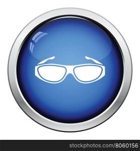 Poker sunglasses icon. Glossy button design. Vector illustration.