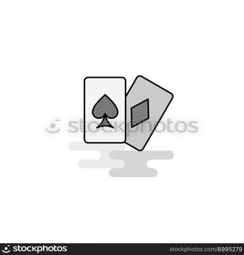 Poker Web Icon. Flat Line Filled Gray Icon Vector