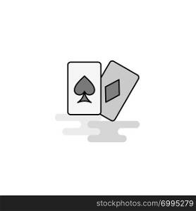 Poker Web Icon. Flat Line Filled Gray Icon Vector
