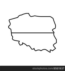 poland country map flag line icon vector. poland country map flag sign. isolated contour symbol black illustration. poland country map flag line icon vector illustration