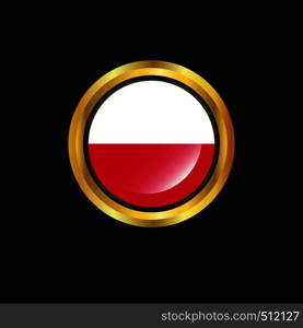Poland flag Golden button