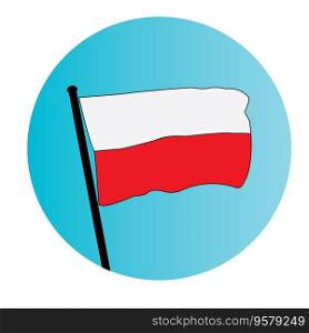 Poland flag icon vector illustration simple design