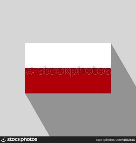 Poland flag Long Shadow design vector