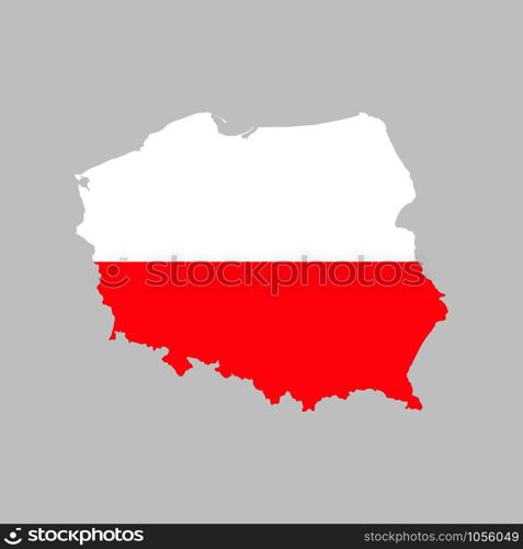 Poland flag map sign icon. Vector eps10