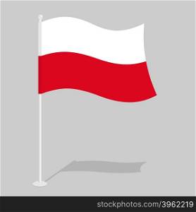 Poland flag. Official national symbol of Polish Republic. Traditional Polish paced flag. country in Europe