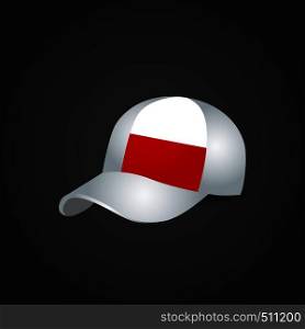 Poland Flag on Cap. Vector EPS10 Abstract Template background