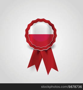 Poland Flag Ribbon Banner Badge. Vector EPS10 Abstract Template background