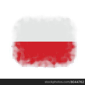 Poland flag symbol halftone vector background illustration