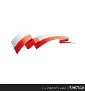 Poland flag, vector illustration on a white background.. Poland flag, vector illustration on a white background