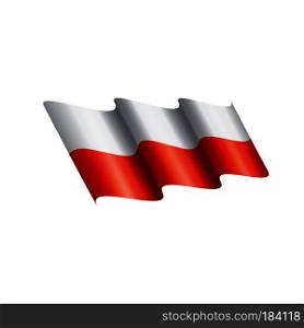 Poland flag, vector illustration on a white background. Poland flag, vector illustration