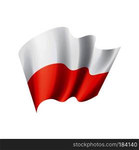 Poland flag, vector illustration on a white background. Poland flag, vector illustration