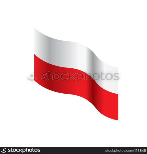 Poland flag, vector illustration. Poland flag, vector illustration on a white background