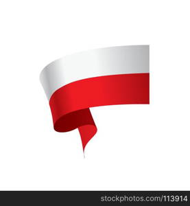 Poland flag, vector illustration. Poland flag, vector illustration on a white background