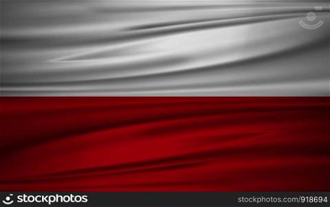 Poland flag vector. Vector flag of Poland blowig in the wind. EPS 10.