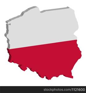 Poland Map flag Vector 3D illustration Eps 10.. Poland Map flag Vector 3D illustration Eps 10