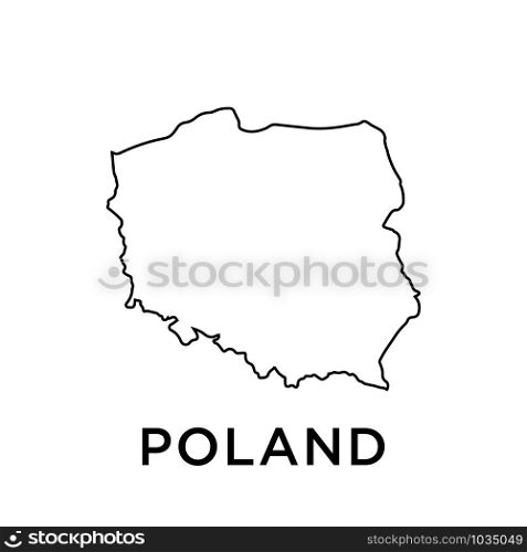 Poland map icon design trendy