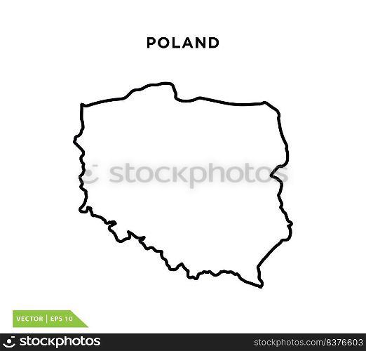 Poland map icon vector logo template