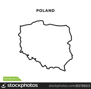 Poland map icon vector logo template
