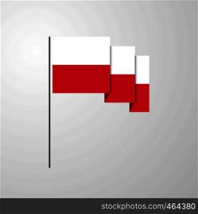 Poland waving Flag creative background