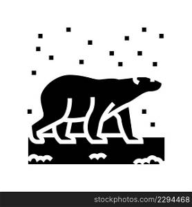 polar bear glyph icon vector. polar bear sign. isolated contour symbol black illustration. polar bear glyph icon vector illustration