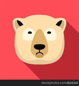 Polar bear icon. Flat illustration of polar bear vector icon for web design. Polar bear icon, flat style