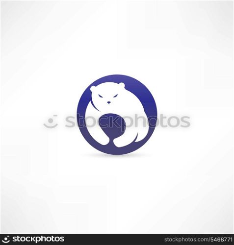 Polar bear in a blue circle
