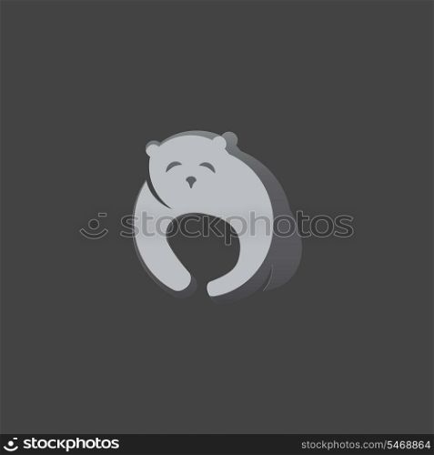 Polar bear in a grey background